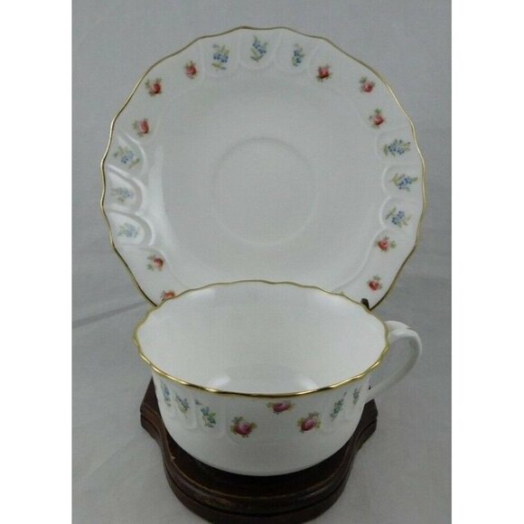 Cauldon Floral Teacup & Saucer - Picture 2 of 8